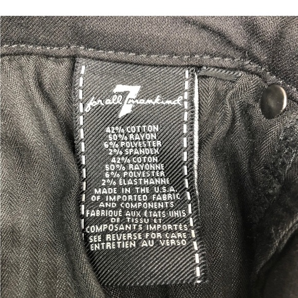 7 For All Mankind Women’s Stretch Skinny Jeans Sz 26 - Picture 6 of 8